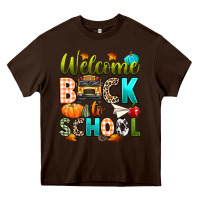 Chocolate Brown welcome back to school fall Heavy Core Tee - texasbilliewilder