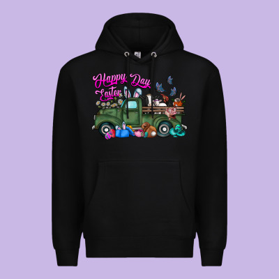 Happy Easter Day Truck Premium Hoodie Designed By Cowhidedigitalart