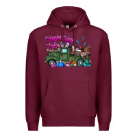 Burgundy happy easter day truck Premium Hoodie - CowhideDigitalArt