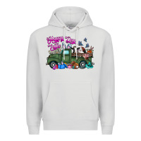 Dove Grey happy easter day truck Premium Hoodie - CowhideDigitalArt