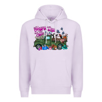 Lilac happy easter day truck Premium Hoodie - CowhideDigitalArt