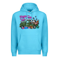 Ocean Blue happy easter day truck Premium Hoodie - CowhideDigitalArt