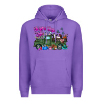 Purple happy easter day truck Premium Hoodie - CowhideDigitalArt
