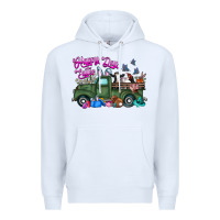 White happy easter day truck Premium Hoodie - CowhideDigitalArt