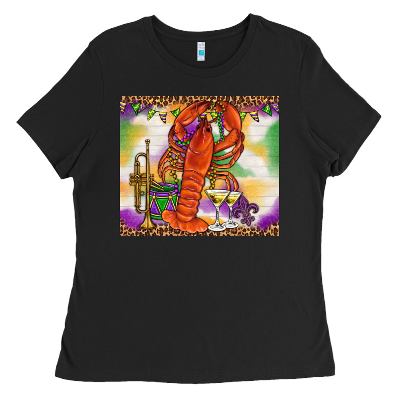 Mardi Gras Crawfish Tumbler Ladies Tee by HowdyJamesFarm | Teevron
