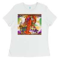 White Mardi Gras Crawfish Tumbler Ladies Tee - HowdyJamesFarm