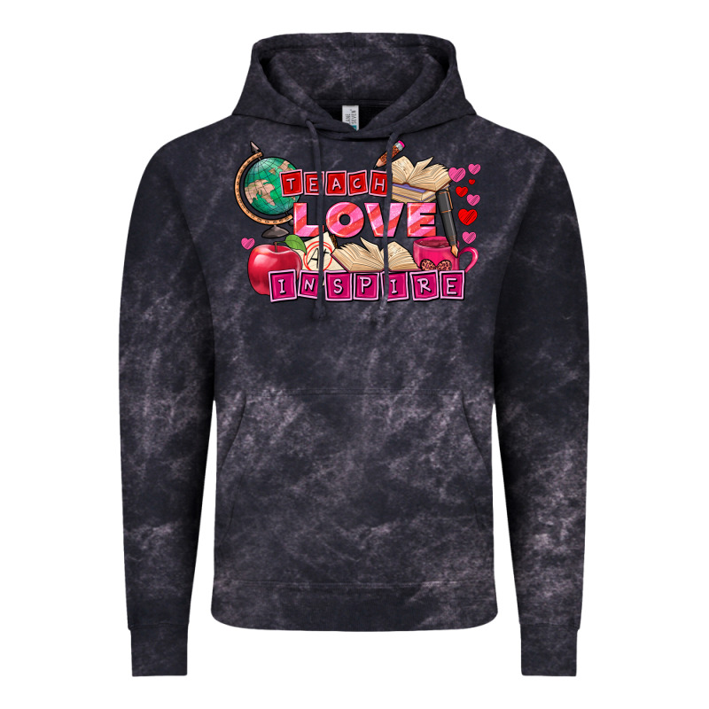 Valentine's Day Teach Love Inspire Vintage Hoodie by FaDigitalArtStudio | Teevron