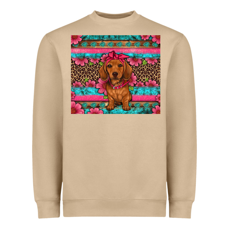 Dachshund Puppy Floral Heavyweight Sweatshirt by Artiststas | Teevron
