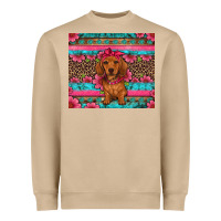 Mushroom dachshund puppy floral Heavyweight Sweatshirt - Artiststas