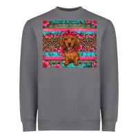 Storm dachshund puppy floral Heavyweight Sweatshirt - Artiststas