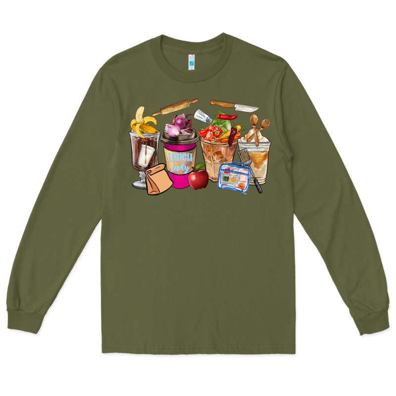 Lunch Lady Coffee Cups Long Sleeve Tee by FaDigitalArtStudio | Teevron