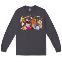 Smoke Lunch Lady Coffee Cups Long Sleeve Tee - FaDigitalArtStudio