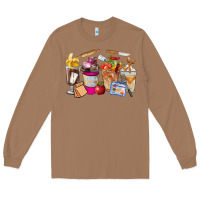 Toasted Coconut Lunch Lady Coffee Cups Long Sleeve Tee - FaDigitalArtStudio