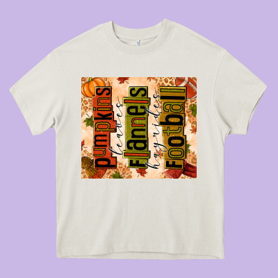 Pumpkins Leaves Flannels Hayrides Football Heavy Core Tee Designed By Texasbilliewilder