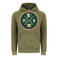 Vintage Olive Classic Minnesota Hockey MN Outline Pullover Hoodie Vintage Hoodie - maiPhamDesign