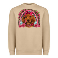 Mushroom dachshund puppy floral rainbow Heavyweight Sweatshirt - Artiststas