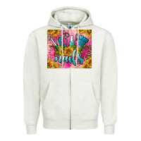 Oatmeal Heather nails Zipper Hoodie - BarkalooDesign