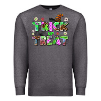 Charcoal Heather trıck or treat Premium Sweatshirt - AdoDesignShop