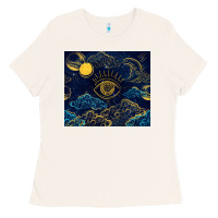 Bone evil eye moon Ladies Tee - TumblerDesignByShophia