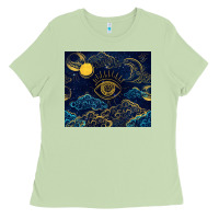Matcha evil eye moon Ladies Tee - TumblerDesignByShophia