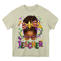 Mossy mardi gras teacher afro messy bun Heavy Core Tee - texasbilliewilder