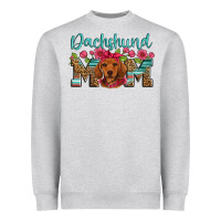 Heather Grey dachshund mom Heavyweight Sweatshirt - Artiststas