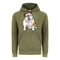 Vintage Olive ENGLISH BULLDOGS Awesome Funny Bulldog Pups Dogs Vintage Hoodie - maiPhamDesign