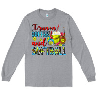 Heather Grey I Run On Coffee And Softball Frappe Long Sleeve Tee - FaDigitalArtStudio