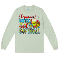 Matcha I Run On Coffee And Softball Frappe Long Sleeve Tee - FaDigitalArtStudio