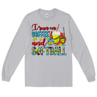 Moon Dust I Run On Coffee And Softball Frappe Long Sleeve Tee - FaDigitalArtStudio