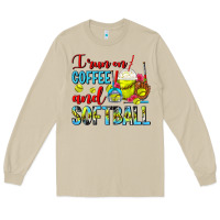 Mushroom I Run On Coffee And Softball Frappe Long Sleeve Tee - FaDigitalArtStudio