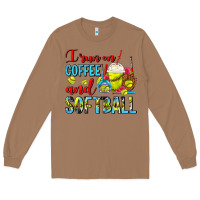 Toasted Coconut I Run On Coffee And Softball Frappe Long Sleeve Tee - FaDigitalArtStudio