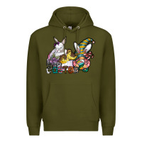 Army Green Happy Easter Premium Hoodie - CowhideDigitalArt