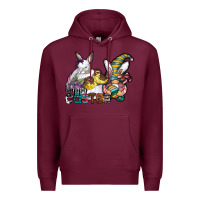 Burgundy Happy Easter Premium Hoodie - CowhideDigitalArt