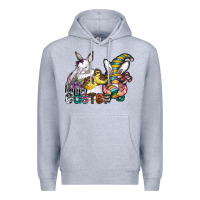 Heather Grey Happy Easter Premium Hoodie - CowhideDigitalArt