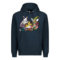 Navy Happy Easter Premium Hoodie - CowhideDigitalArt
