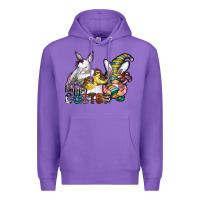 Purple Happy Easter Premium Hoodie - CowhideDigitalArt