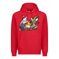 Red Happy Easter Premium Hoodie - CowhideDigitalArt