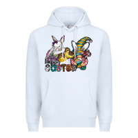 White Happy Easter Premium Hoodie - CowhideDigitalArt