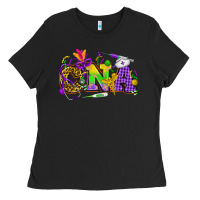 Black Mardi Gras CNA Nurse Ladies Tee - HowdyJamesFarm