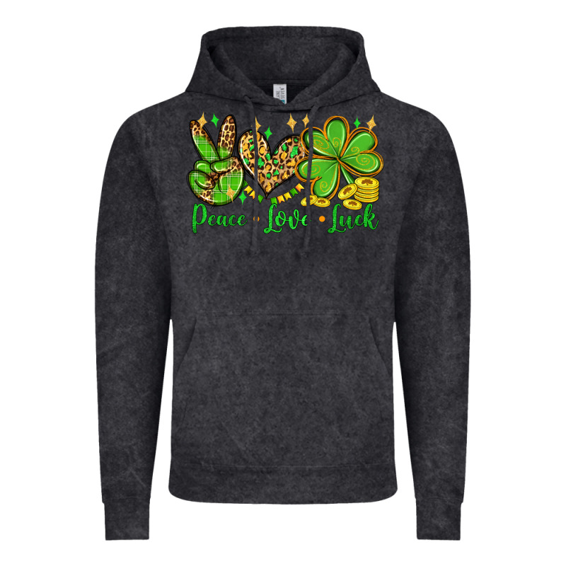St. Patrick's Day Peace Love Luck Vintage Hoodie by OliviaCreatesArt | Teevron