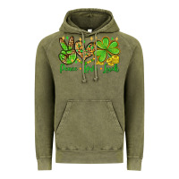 Vintage Olive St. Patrick's Day Peace love luck Vintage Hoodie - OliviaCreatesArt