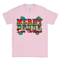 Bubblegum Pink Merry Drink I Am Christmas Classic Tee - Artiststas