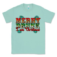 Seafoam Merry Drink I Am Christmas Classic Tee - Artiststas