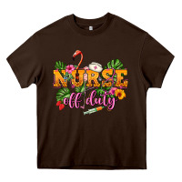 Chocolate Brown Nurse off duty Heavy Core Tee - NancyCooperArtShop