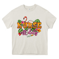 Cream Nurse off duty Heavy Core Tee - NancyCooperArtShop