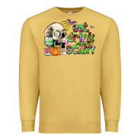 Antique Gold eat drınk and be scary Premium Sweatshirt - AdoDesignShop