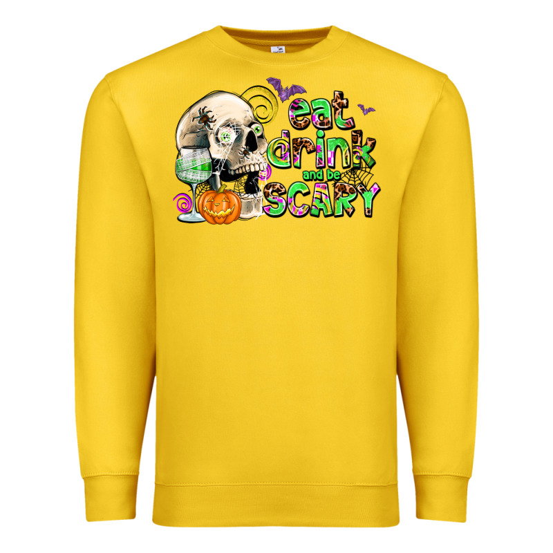 Eat Drınk And Be Scary Premium Sweatshirt by AdoDesignShop | Teevron