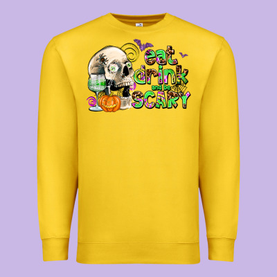 Eat Drınk And Be Scary Premium Sweatshirt Designed By Adodesignshop