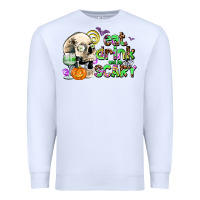 White eat drınk and be scary Premium Sweatshirt - AdoDesignShop
